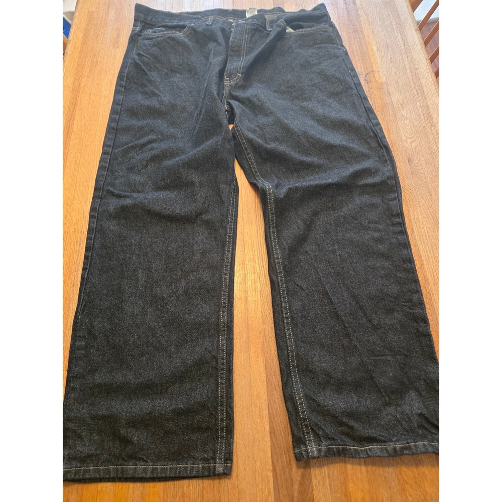 Faded Glory Men 40x30 Black Denim Relaxed Fit Button Zip Pocket Syle 112371 Jean